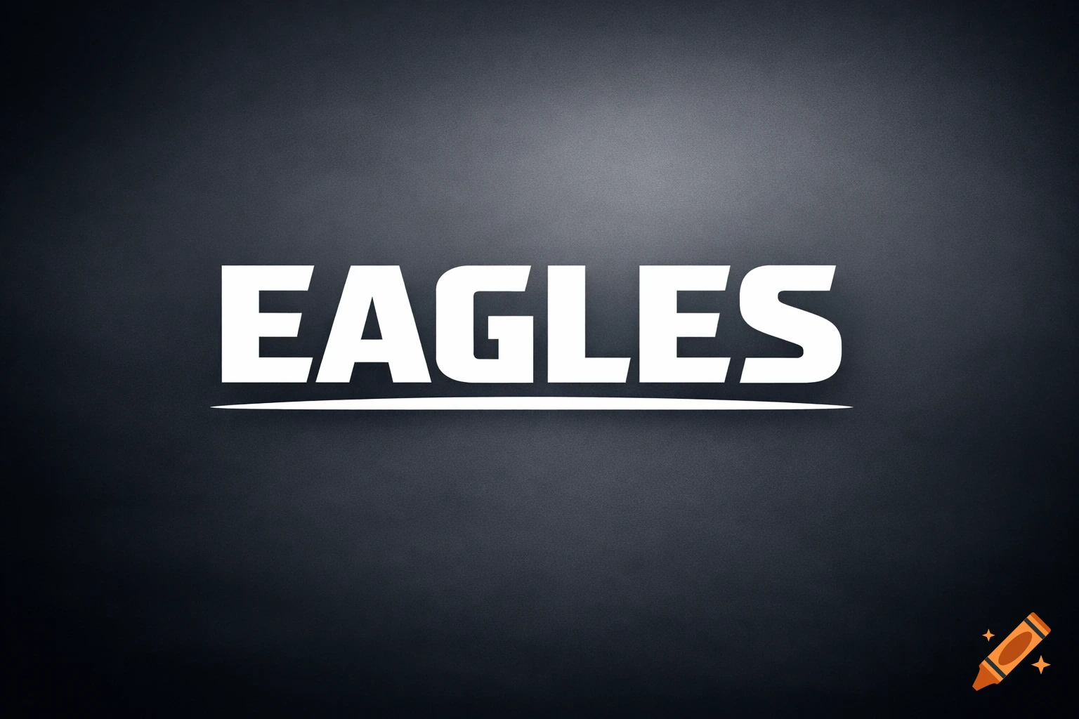 The word 'EAGLES' in bold white letters, underlined, on a dark gradient background.