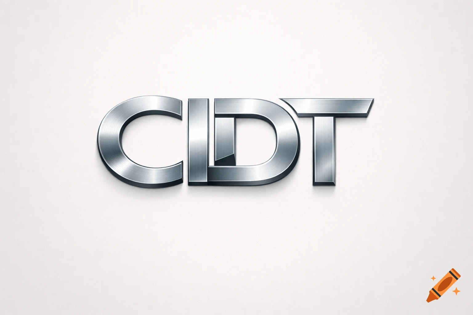 Metallic 3D text spelling CIDT on a light background.