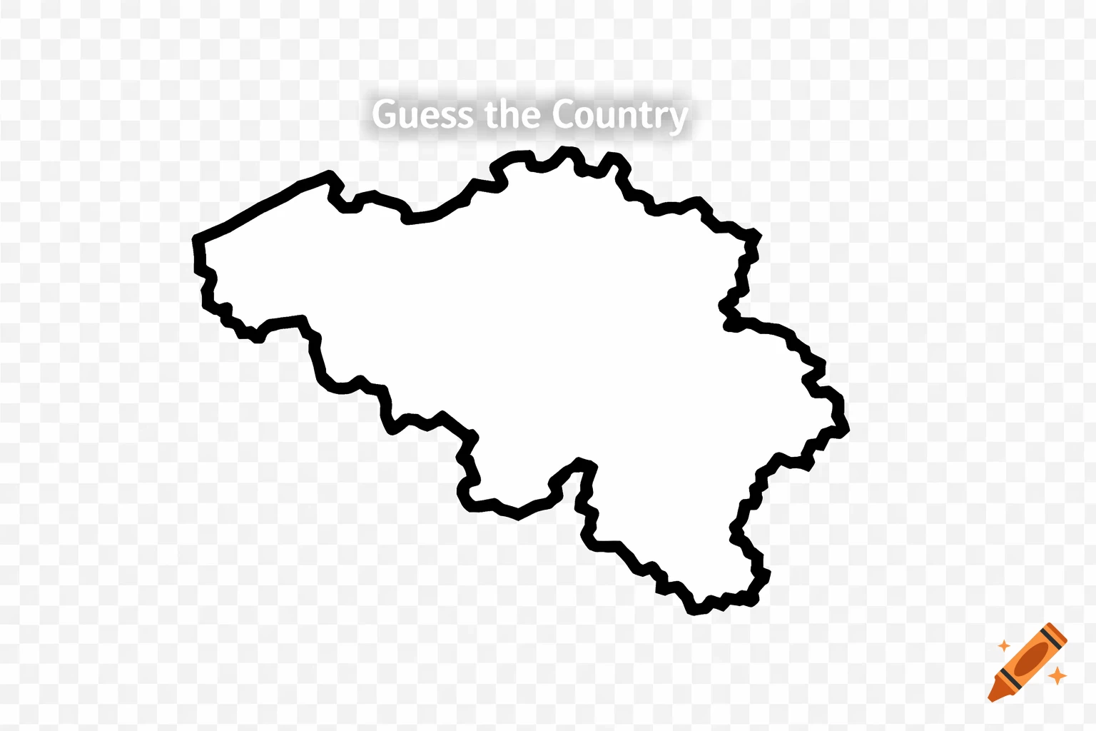 Outline map of Belgium with the text "Guess the Country" above it.