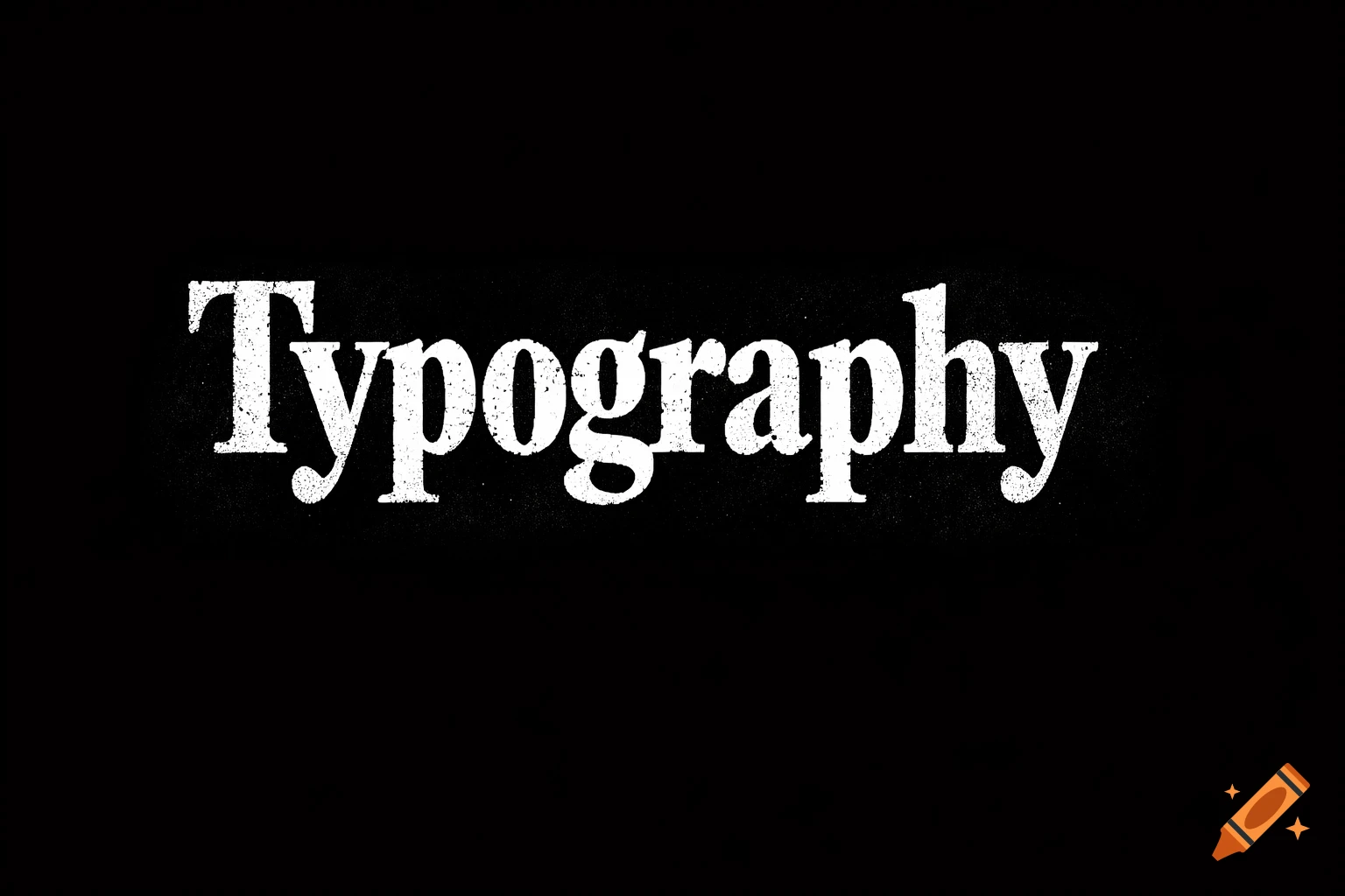 The word Typography in a distressed white font on a black background.
