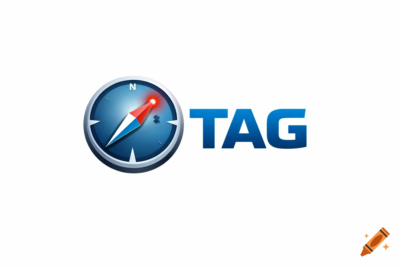 Blue and white compass logo with a red pointer, next to the bold blue letters 'TAG' on a white background.