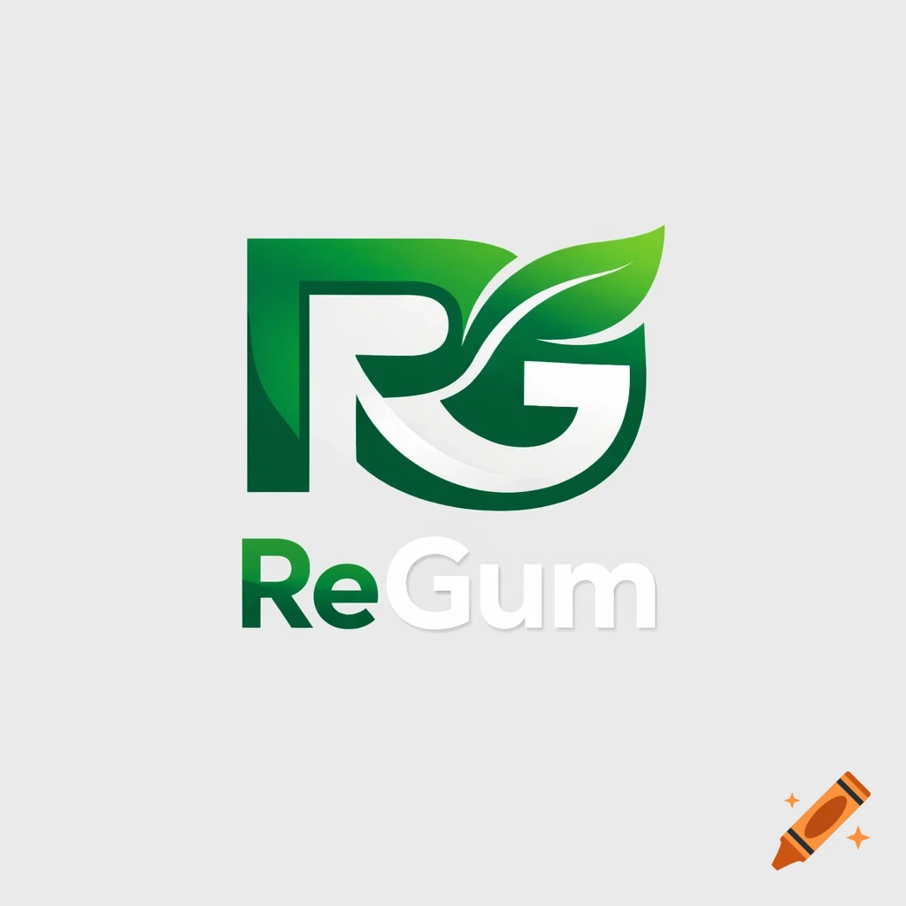 A green and white logo featuring the letters 'RG' integrated with a leaf, above the word 'ReGum' in green and white.