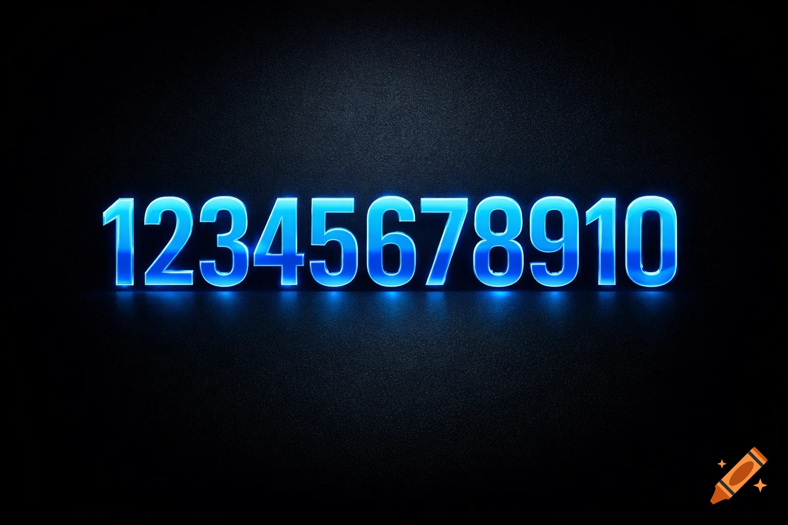Blue neon numbers 1 through 10 glowing on a dark textured background.