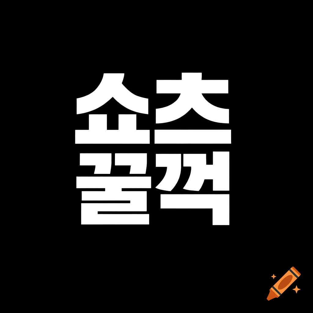 Bold white Korean text "쇼츠꿀꺽" on a solid black background, designed in a minimal, flat style for a logo.