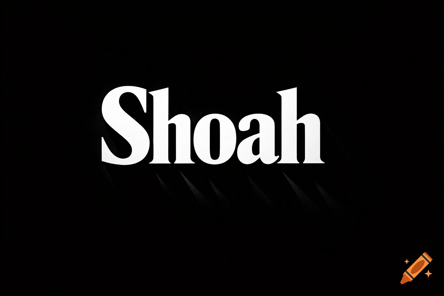 White serif text 'Shoah' with dramatic shadow on a black background.
