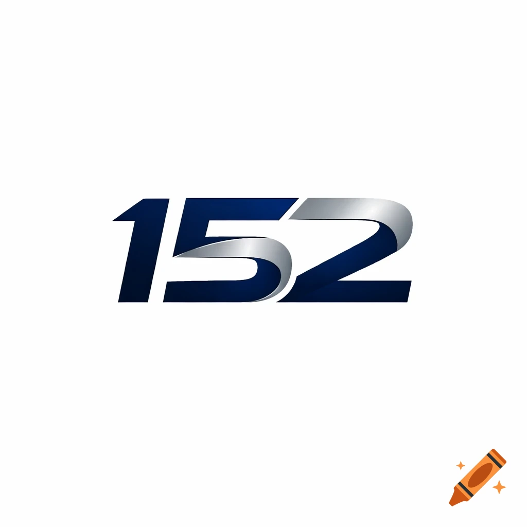 A stylized logo featuring the number 152 in dark blue and silver metallic shades against a white background.