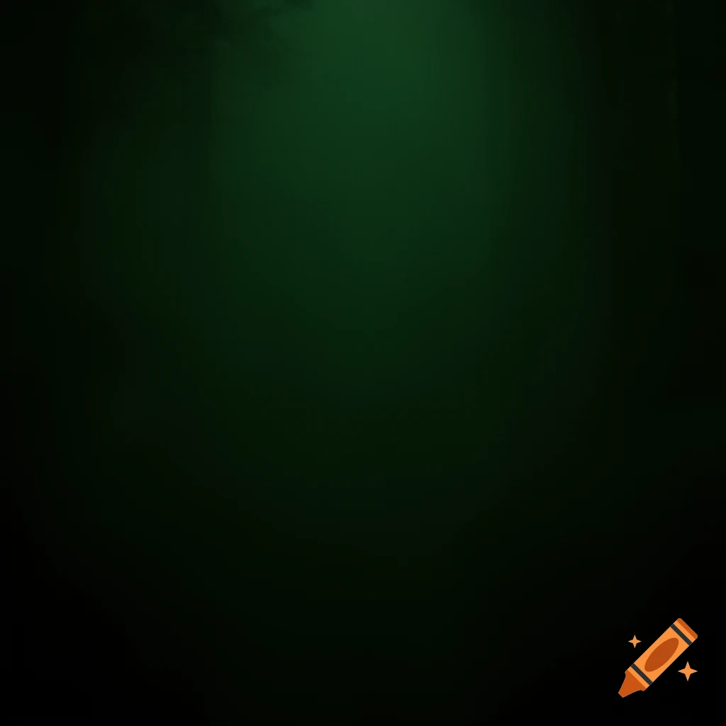 A very dark green abstract background with a subtle lighter green gradient in the center.
