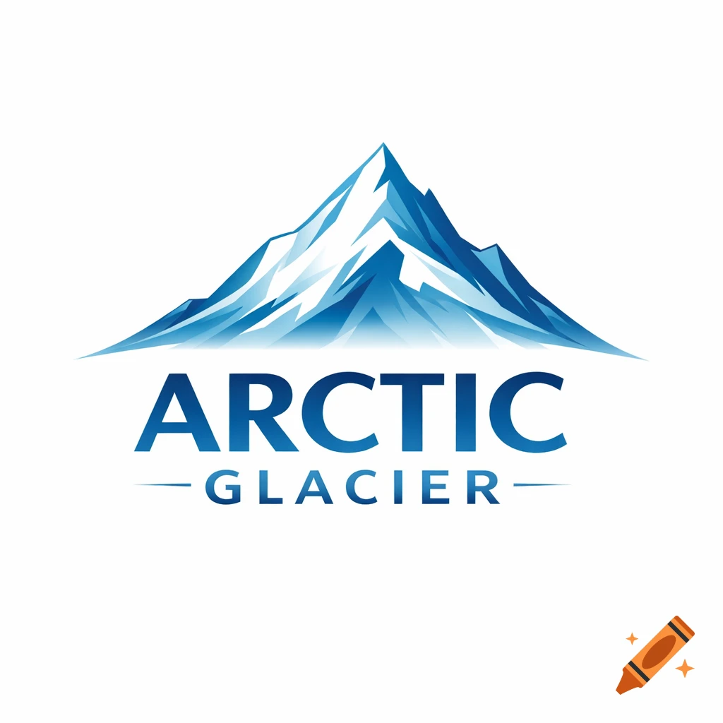 A blue and white stylized mountain logo with the text ARCTIC GLACIER below it on a white background.