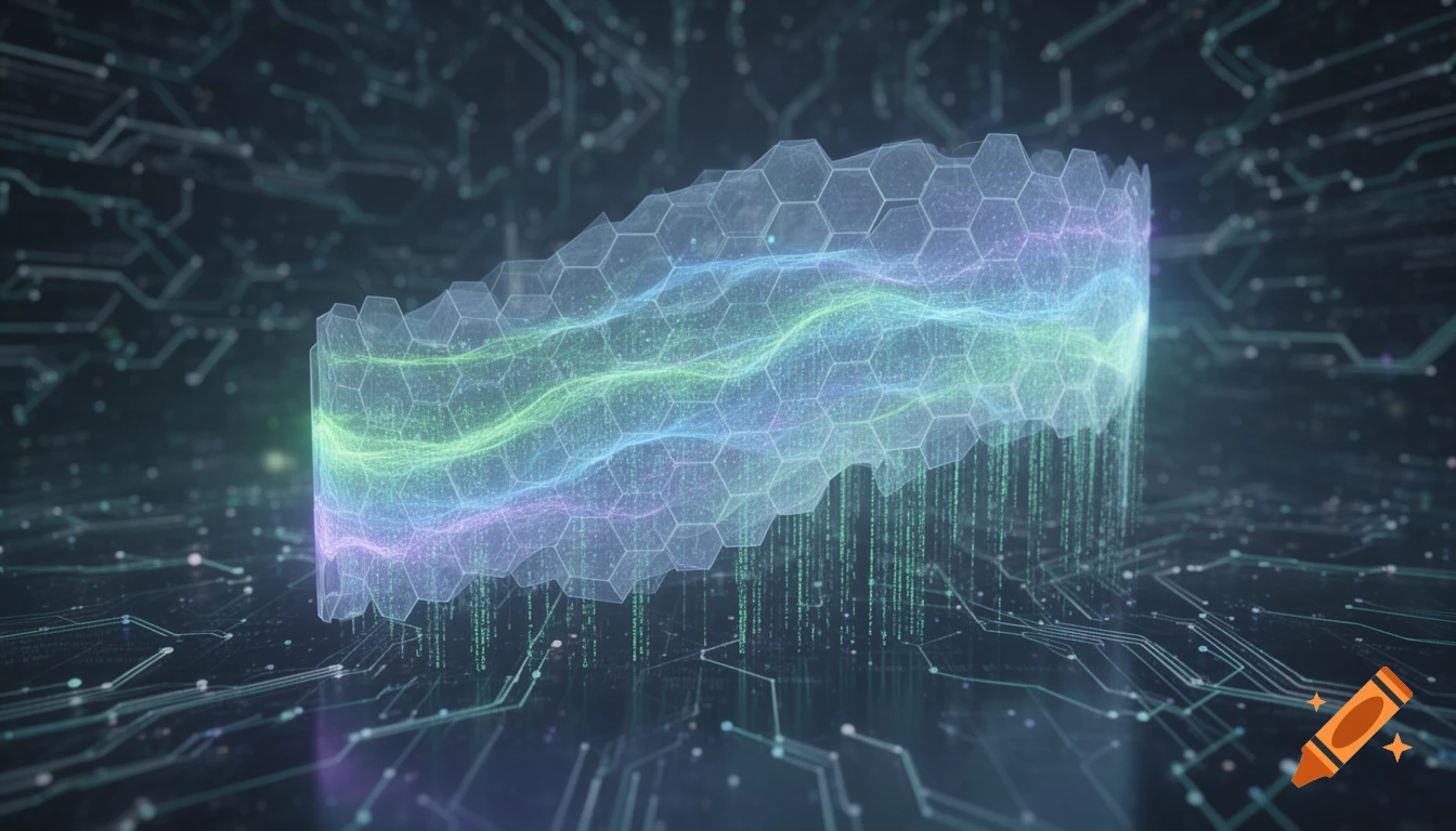 Transparent Virtual Firewall Digital visualization of a translucent hexagonal firewall in cyberspace ...