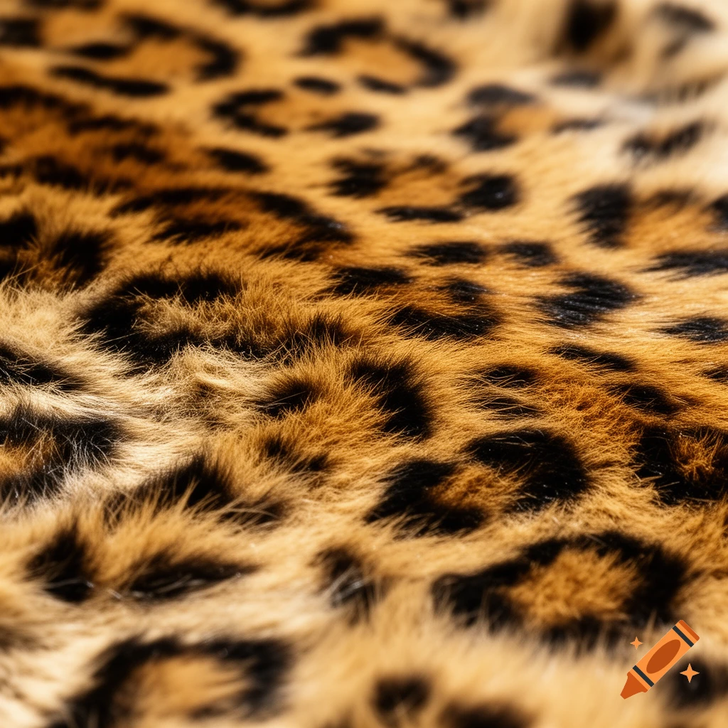 Close-up, detailed, photorealistic image of leopard fur showing black rosettes on golden brown fur.