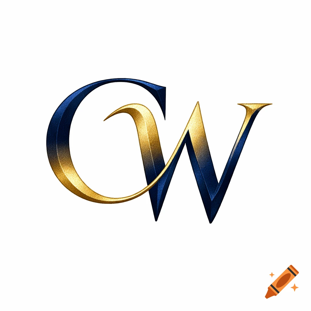A stylized metallic gold and deep blue logo featuring the intertwined letters 'C' and 'W' on a white background.