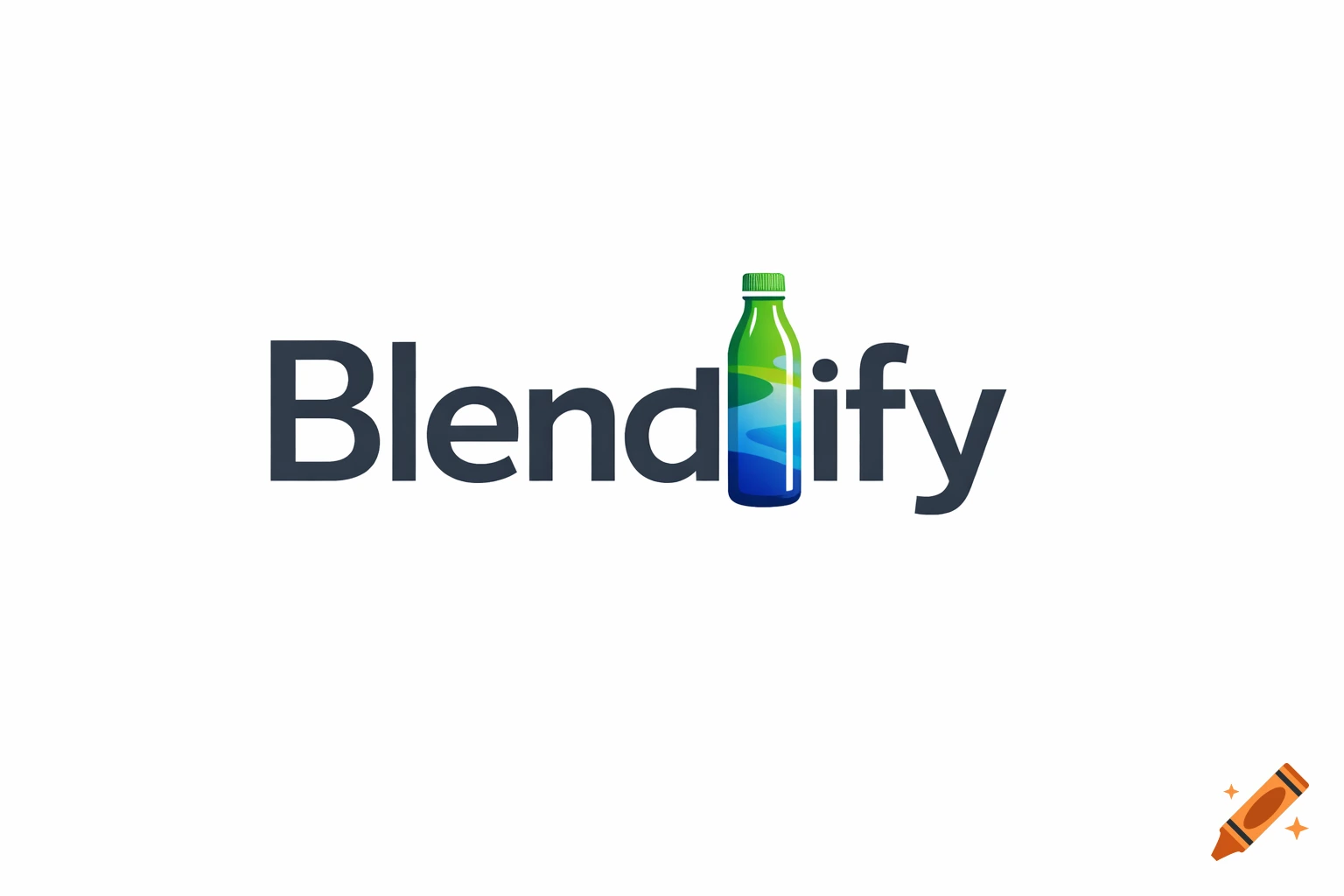 The Blendify logo features the company name with a green and blue drink bottle replacing the letter 'i', on a white background.