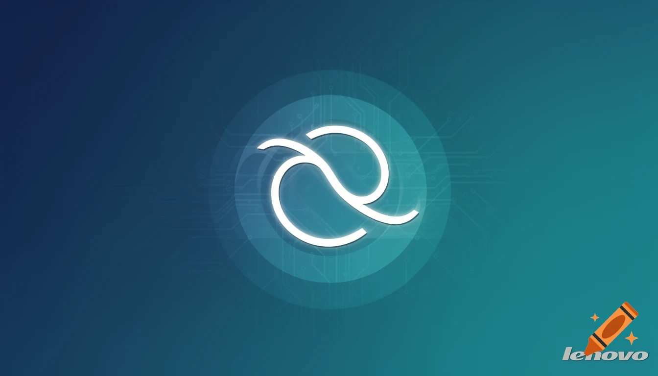 Modern blue-green gradient wallpaper with a white Fedora Linux 'Infinity' logo and 'lenovo' text.