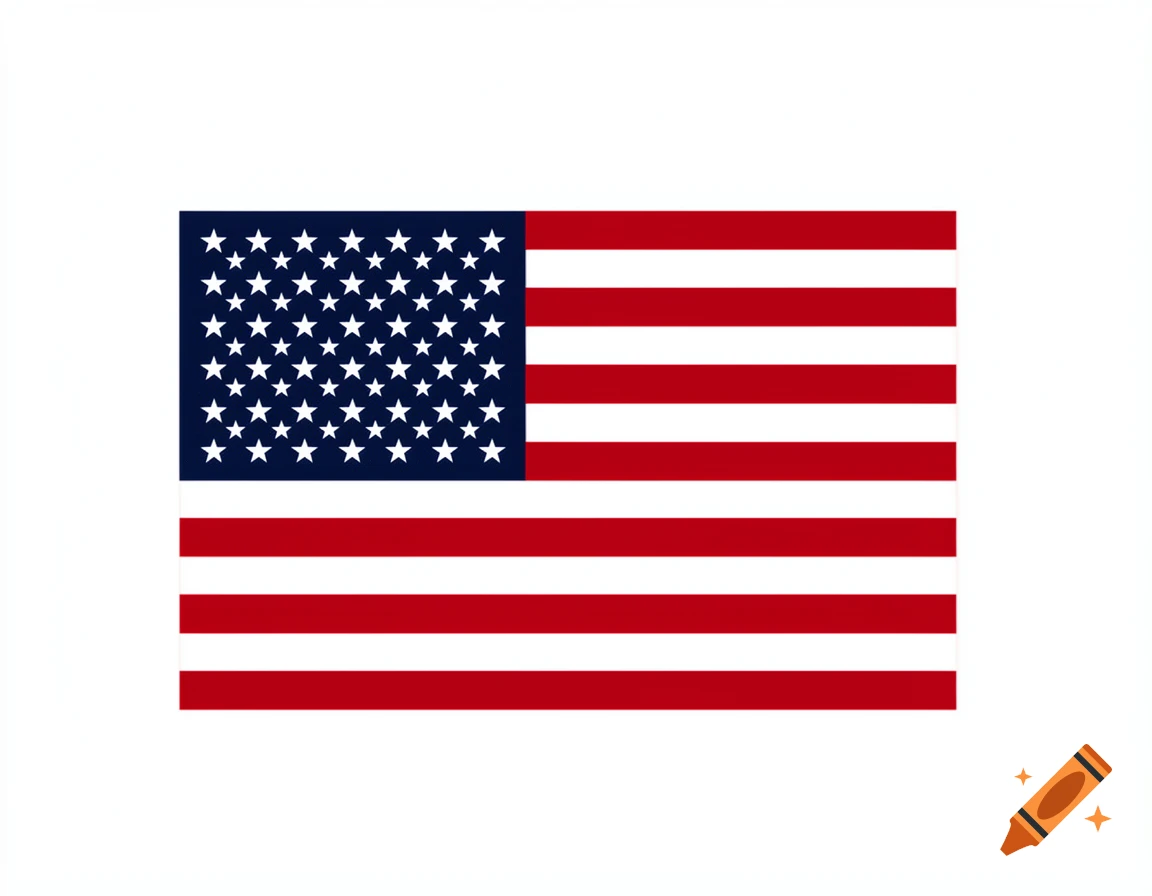 Flag of the United States of America with 50 white stars on a blue canton and 13 red and white stripes.
