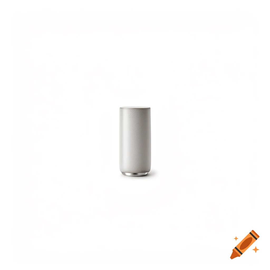 A light gray cylindrical tumbler with a metallic base, centered on a pure white background.
