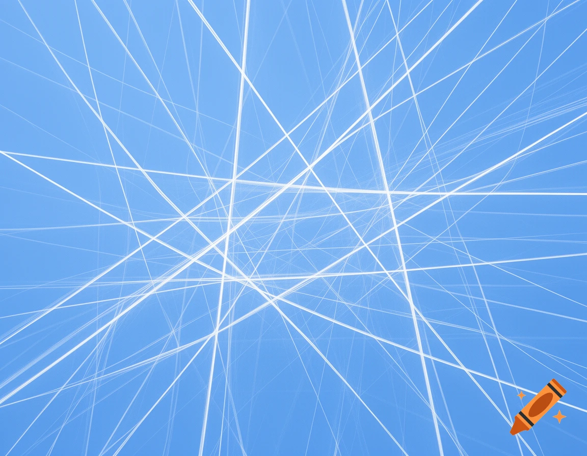 A light blue background covered in a crisscross pattern of numerous thin, randomly oriented white lines.