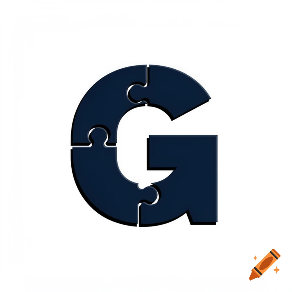 A dark blue letter G formed by several interconnected puzzle pieces, set against a white background.