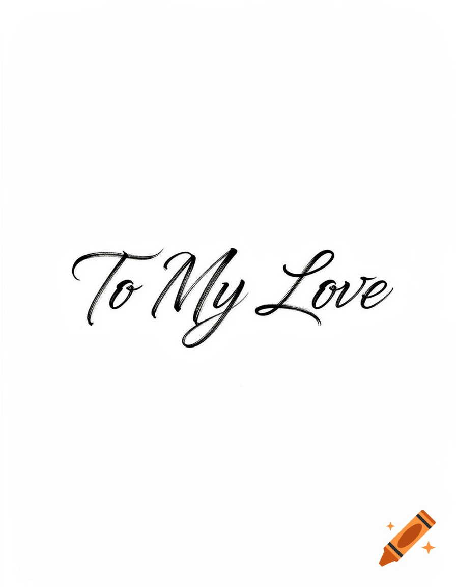 Black script text 'To My Love' on a clean white background.