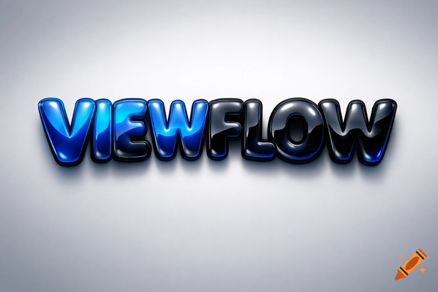 The word VIEWFLOW rendered in glossy blue and black bubble letters on a white background.