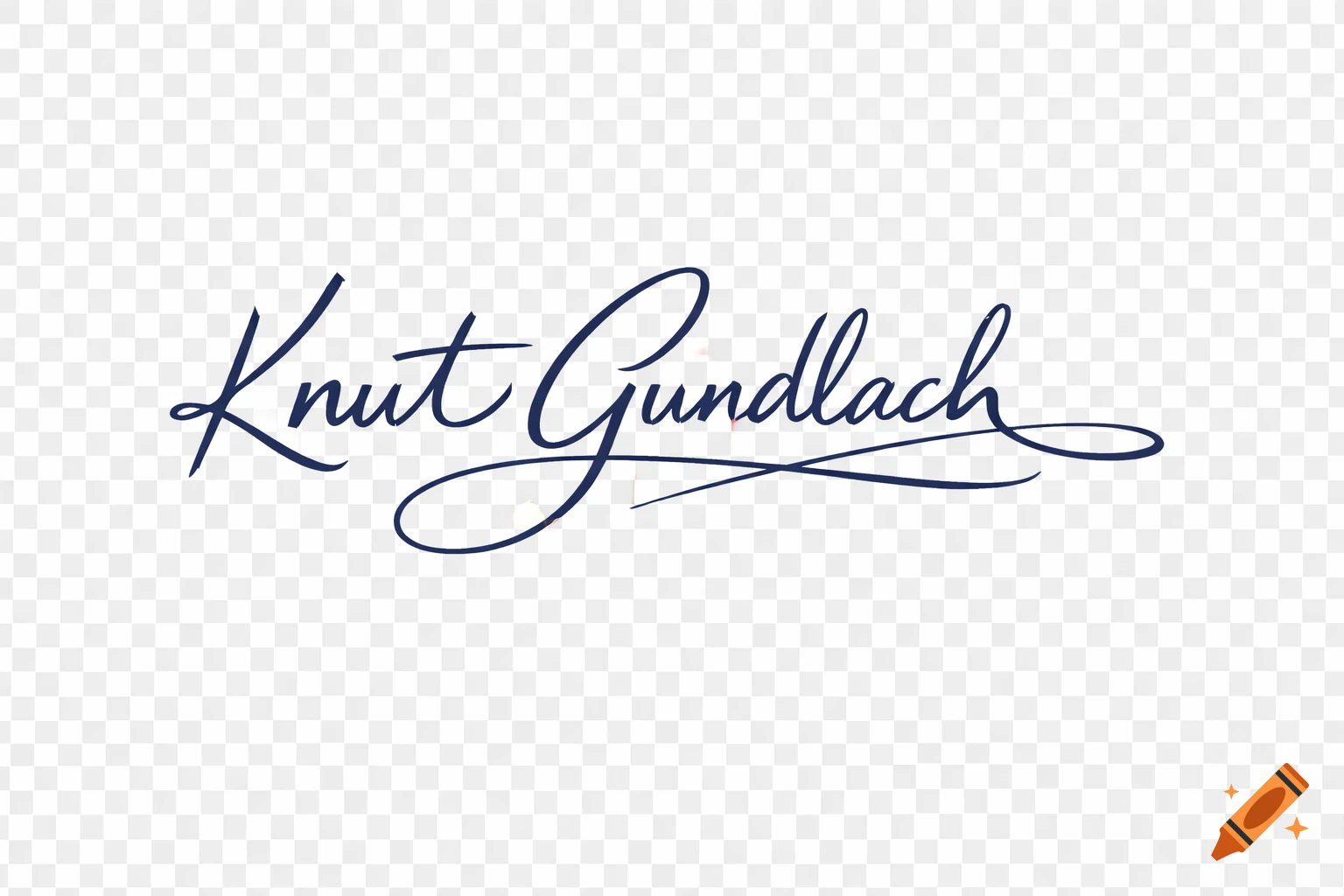 A dark blue handwritten signature for Knut Gundlach on a transparent background.
