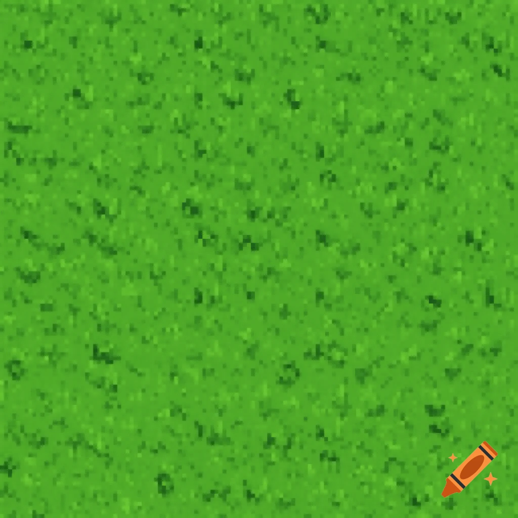 A seamless, pixel art, top-down grass texture tile in shades of green.