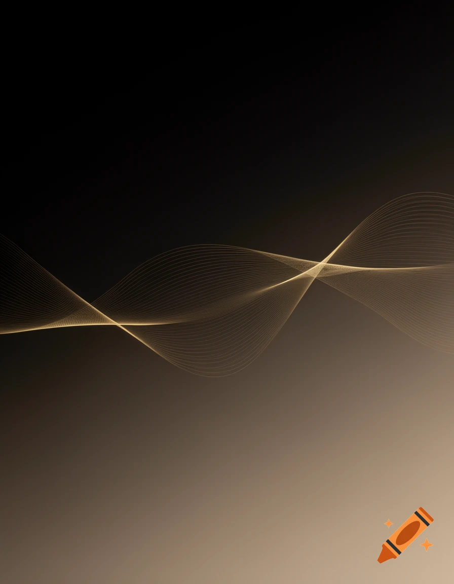 Dark background with a soft warm gradient and subtle golden light waves flowing gently. Clean abstract design.