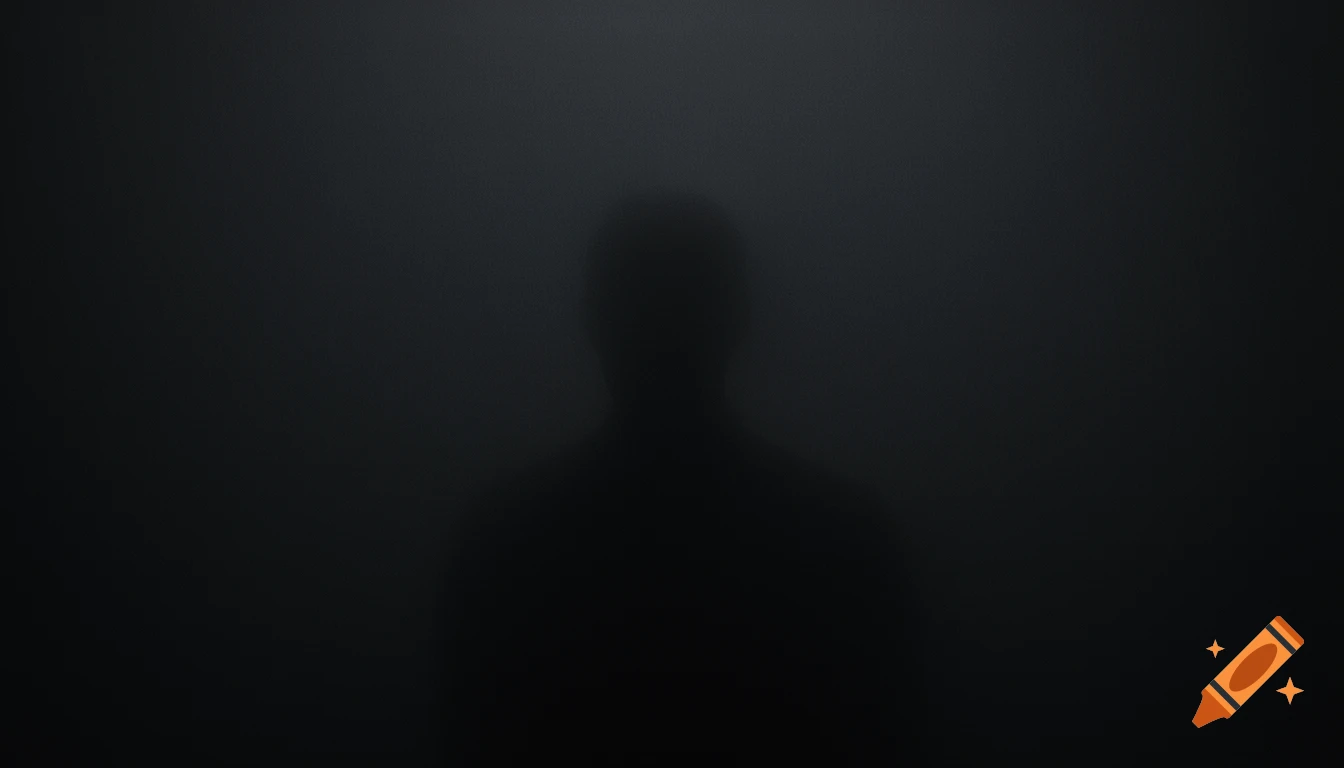 A dark, minimalist abstract image with a faint human silhouette dissolving into a smoky charcoal background, creating a cinematic mood.