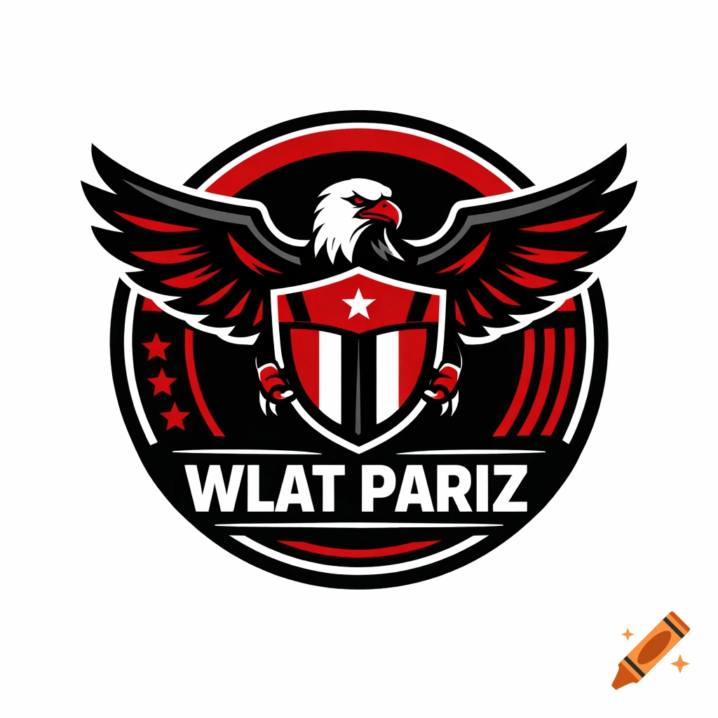 Professional circular red and black logo with a bold eagle, shield symbol, and the text 'WLAT PARIZ' at the bottom.