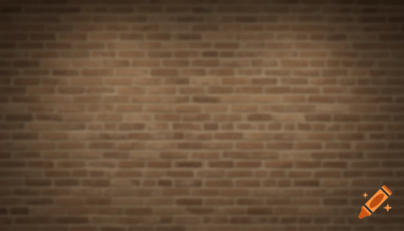 Blurred warm brown brick wall with soft, warm lighting and strong bokeh effect, creating a cozy ambiance.