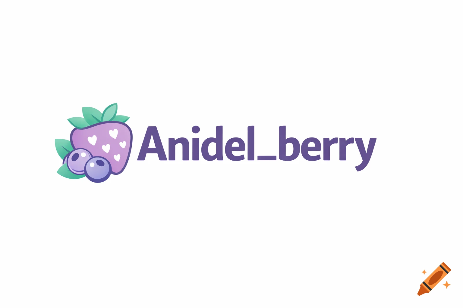 A logo featuring a stylized purple strawberry with small white hearts, two purple blueberries, and the purple text "Anidel_berry" on a white background.