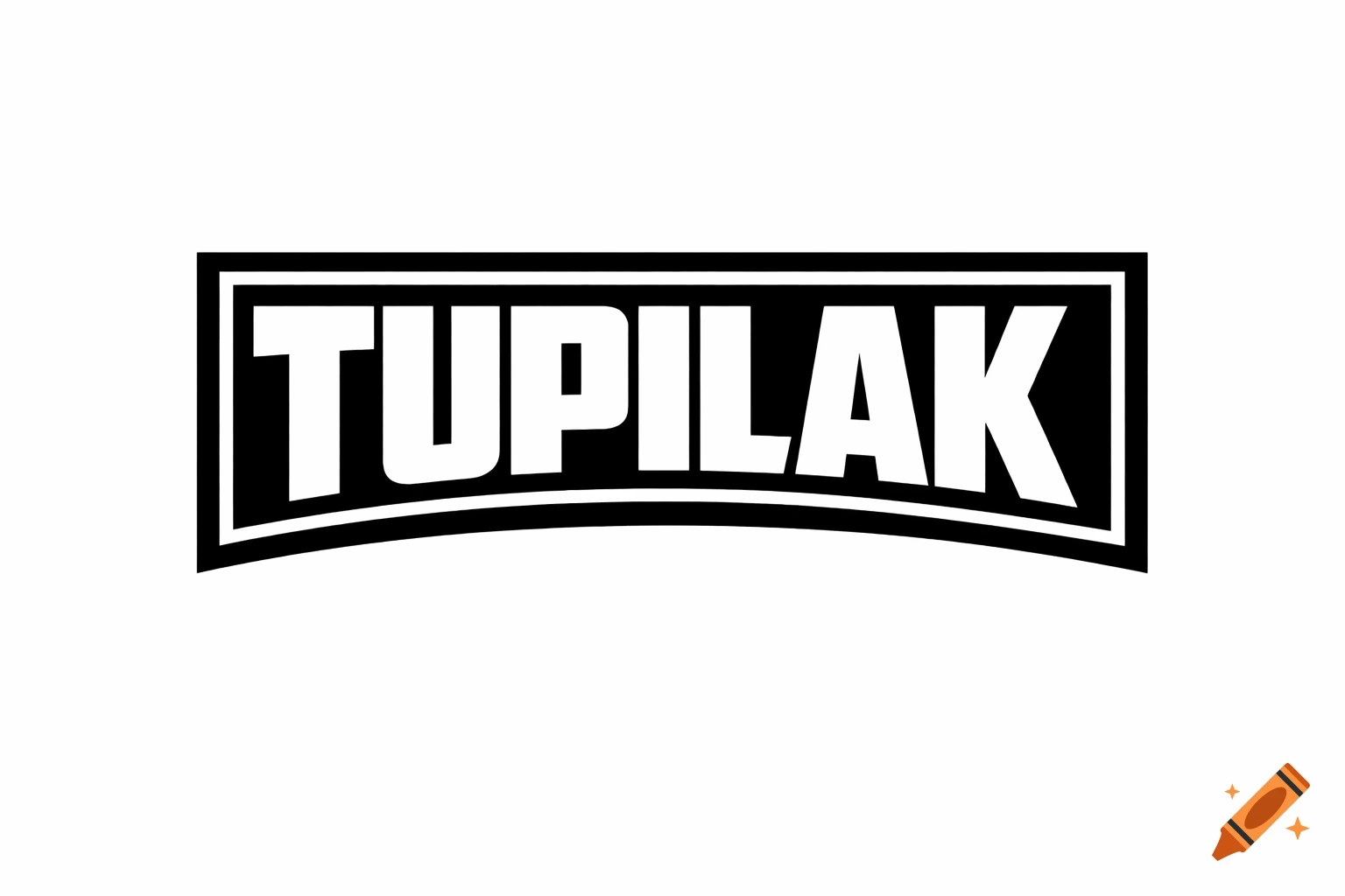 A minimalist black and white streetwear logo with the word "TUPILAK" in a bold, blocky font, enclosed by a thick rectangular border.