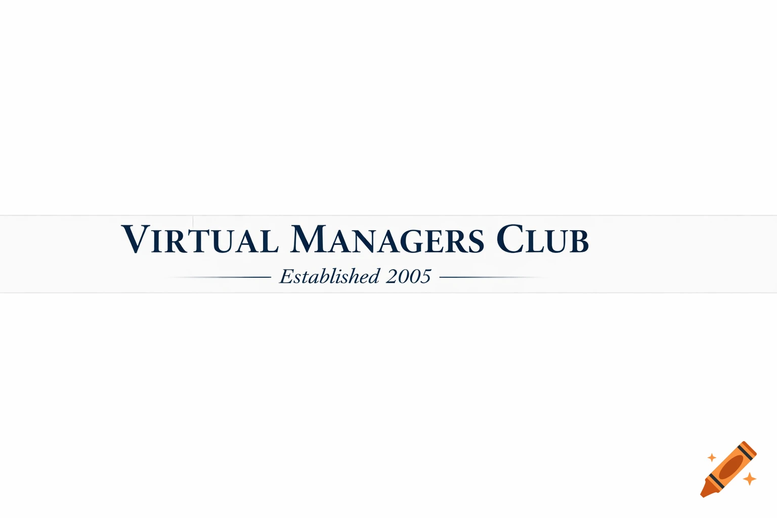 A white and gray banner with dark blue text "Virtual Managers Club Established 2005".