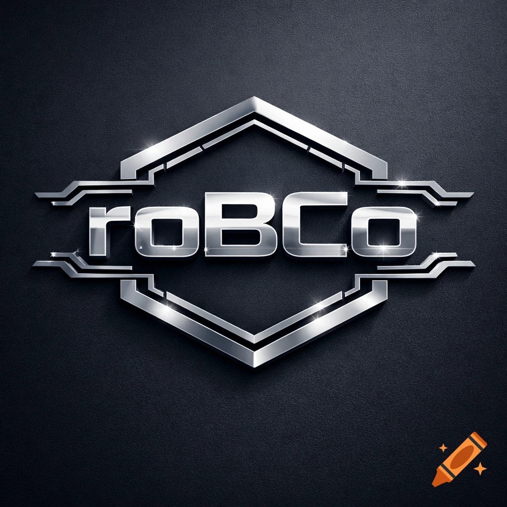 A chrome metallic "robco" logo is centered on a dark textured background.