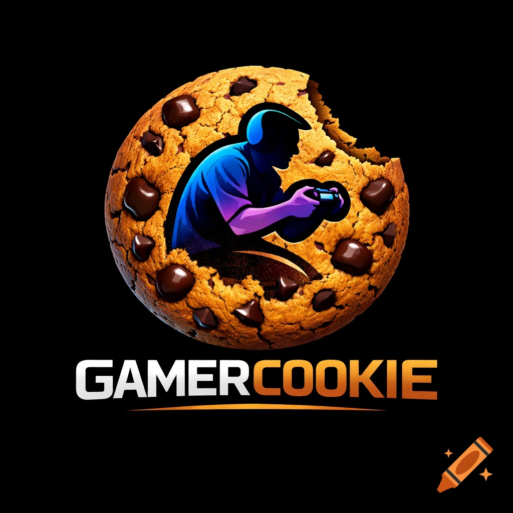 A logo featuring a silhouette of a gamer playing with a controller ...