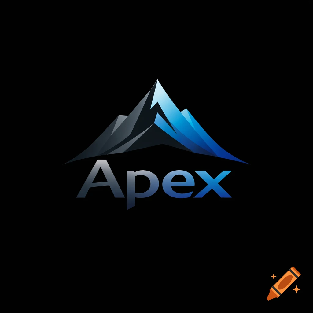 Stylized blue and gray mountain logo above the word 'Apex' on a black background.
