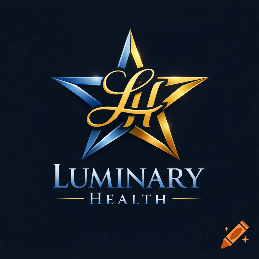 A blue and gold star logo with stylized 'LH' initials, and 'LUMINARY HEALTH' text below.
