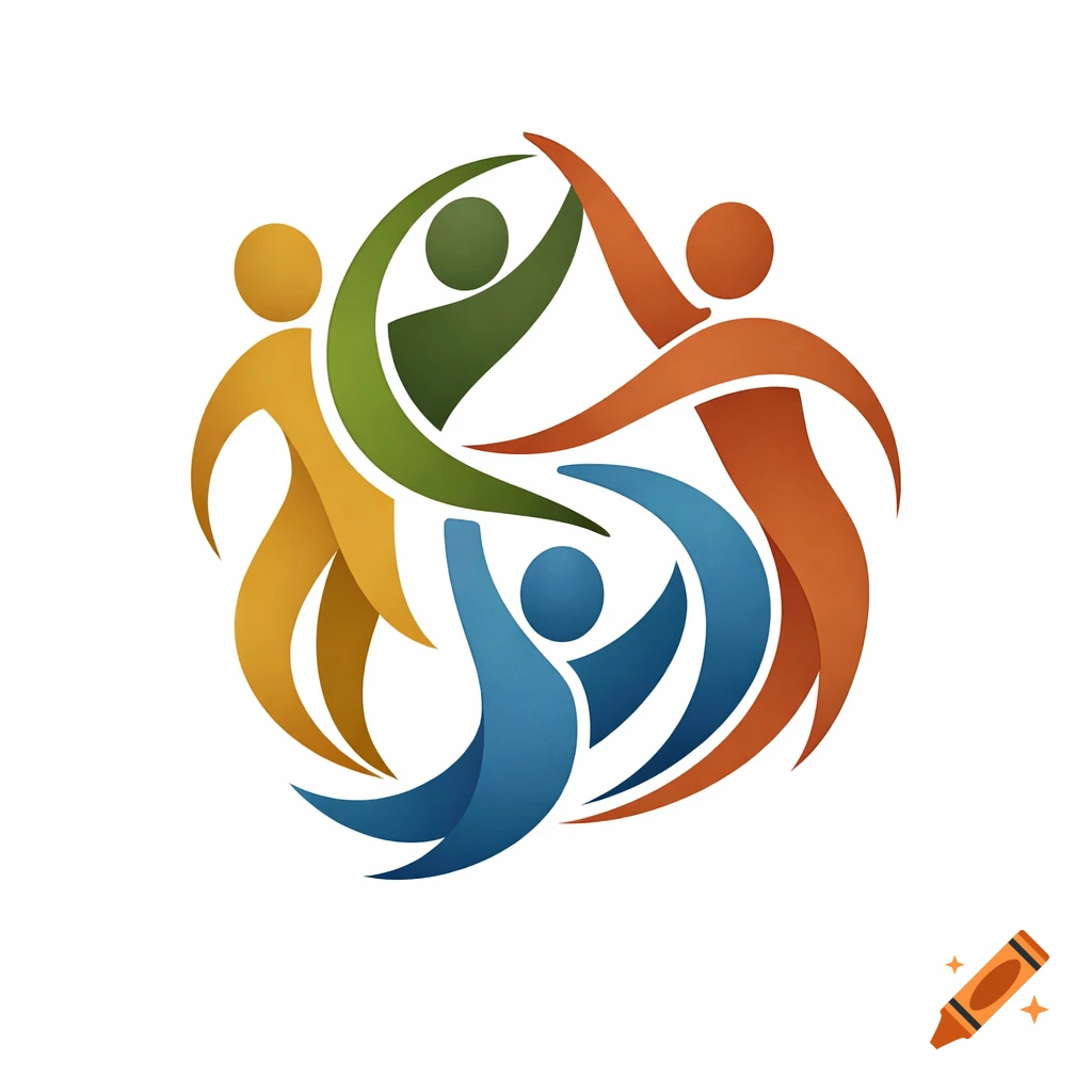 A logo of four stylized, colorful people figures intertwined in a circular shape on a white background.