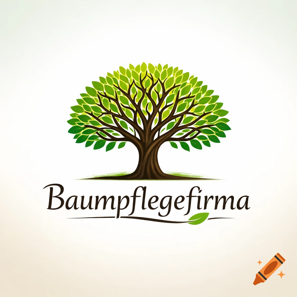 A logo featuring a stylized tree with green leaves and a brown trunk, with 'Baumpflegefirma' text below.