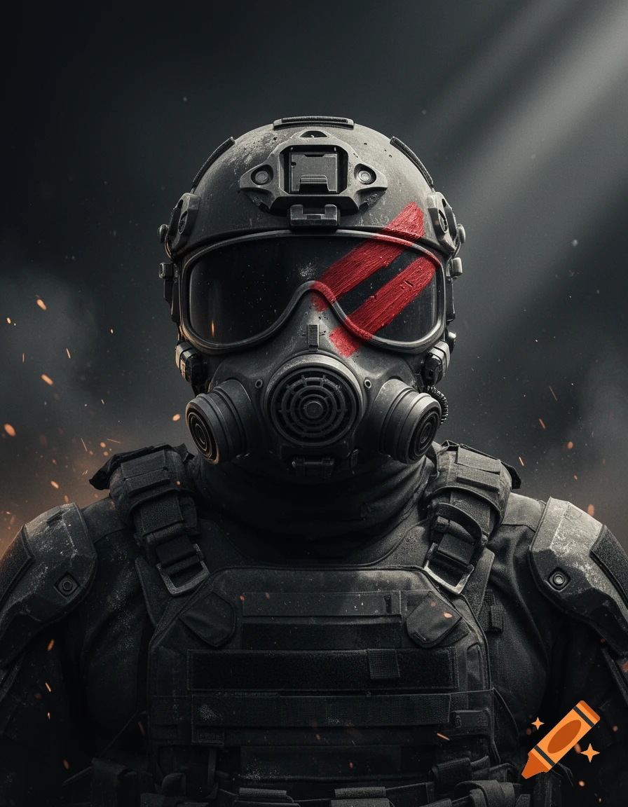 Cinematic portrait of an elite special forces soldier in a futuristic ...