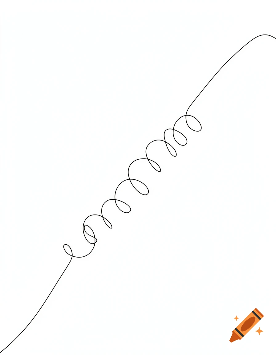 Swiggly Line Math A black squiggly line trends upward from the bottom left to the top ...