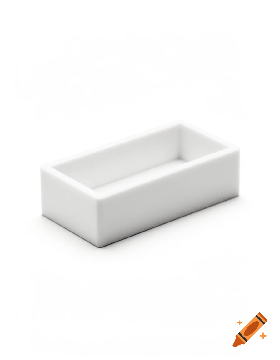 A simple, clean matte white rectangular business card holder, isolated on a pure white background.