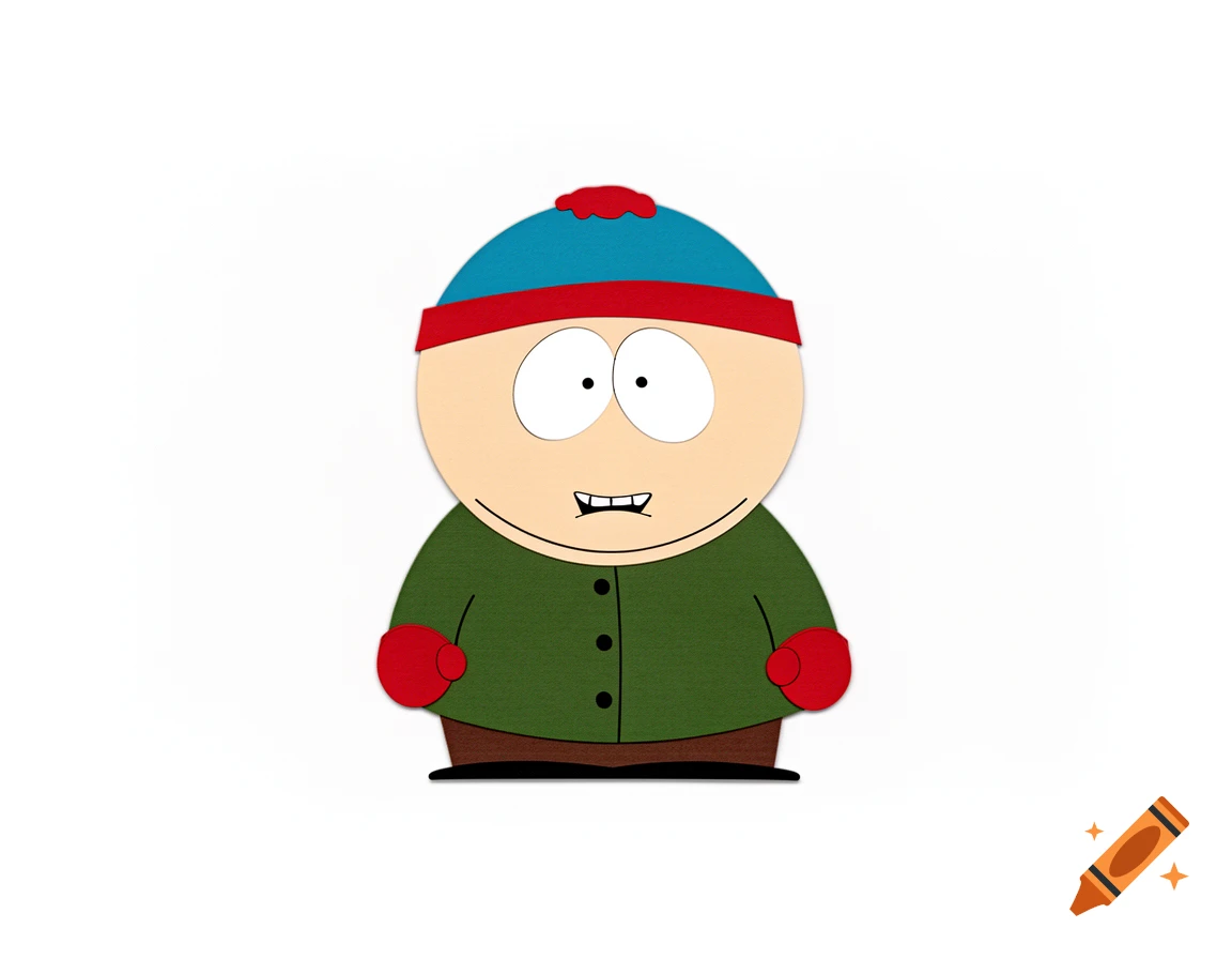 A cartoon character, Stan Marsh from South Park, wearing his blue and red hat, green jacket, and red gloves on a white background.