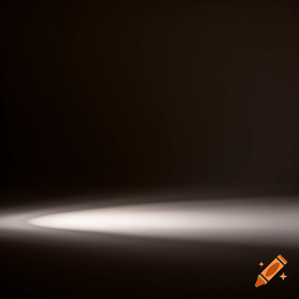 A dark, empty background with a soft, oval-shaped spotlight illuminating the floor from the left.