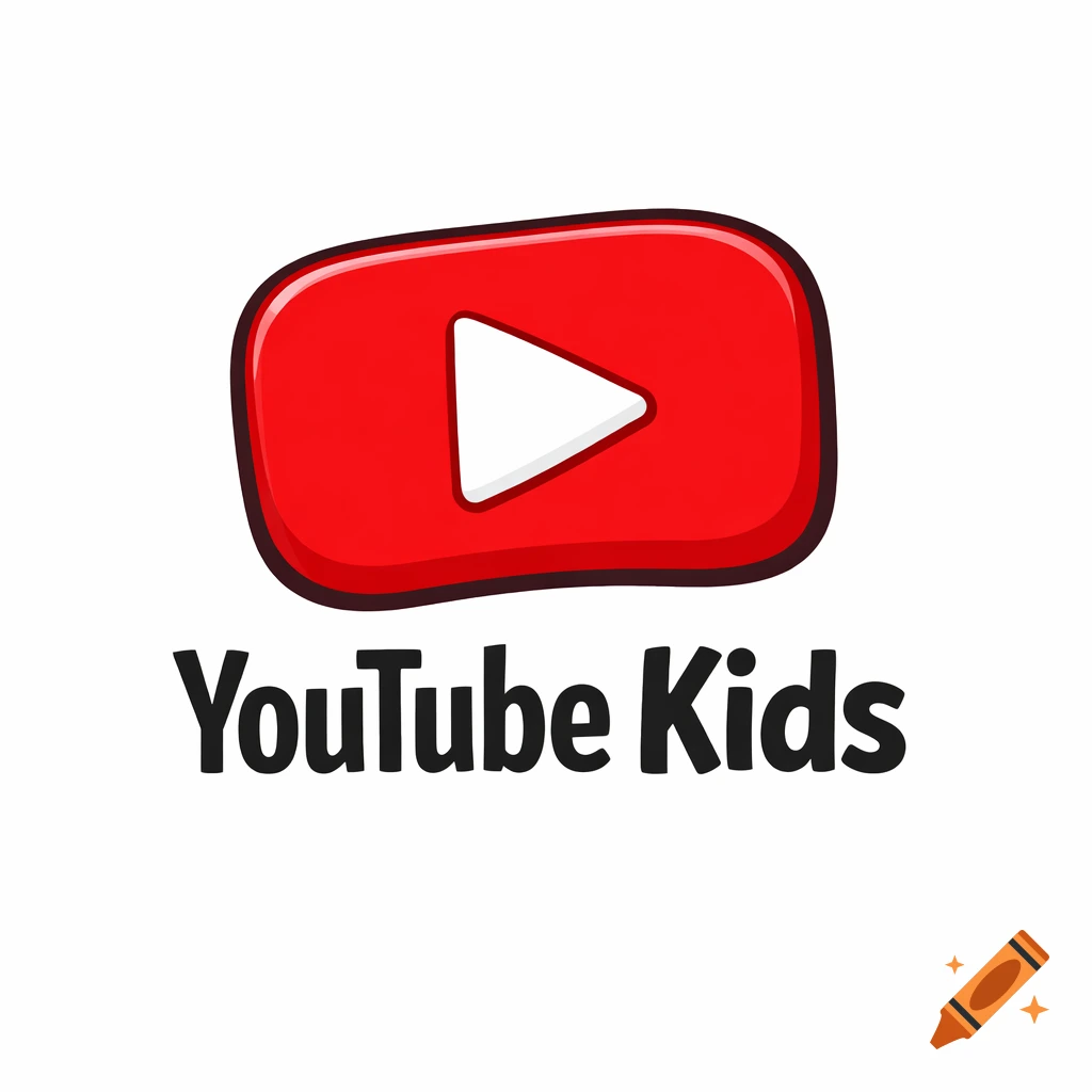The YouTube Kids logo, featuring a red play button emblem with a white triangle and black text 'YouTube Kids' below.