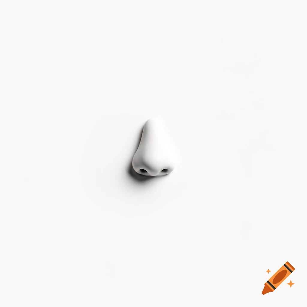 Minimalist white nose-shaped sensor against a clean white background with subtle shadows.