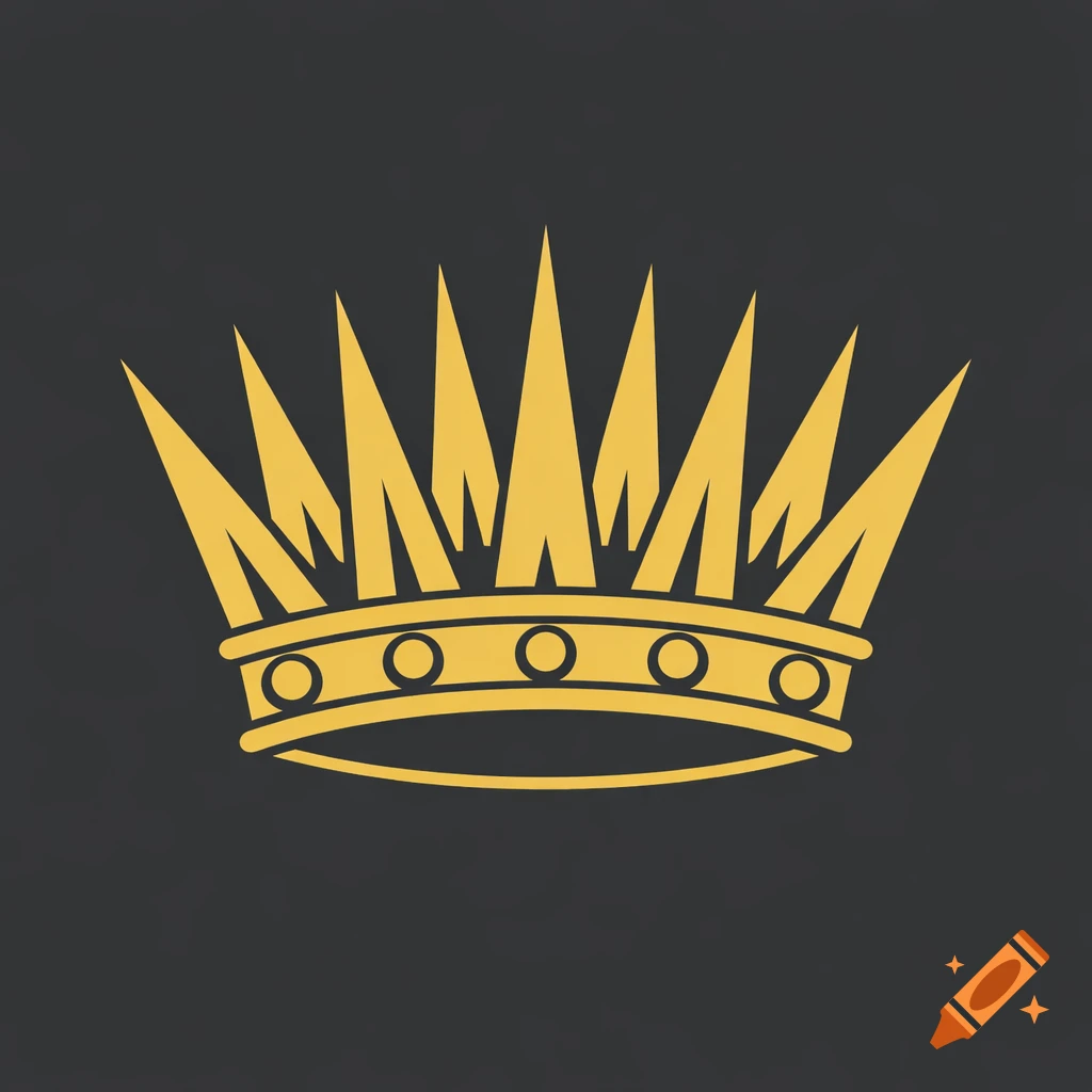 A golden crown with eleven spikes, styled as a vector heraldic symbol on a dark grey background.