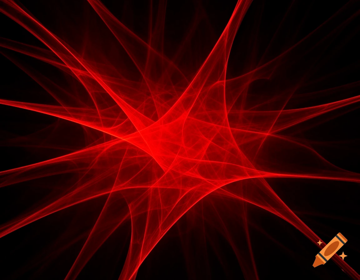 Abstract red glowing lines forming a complex web-like pattern against a black background.