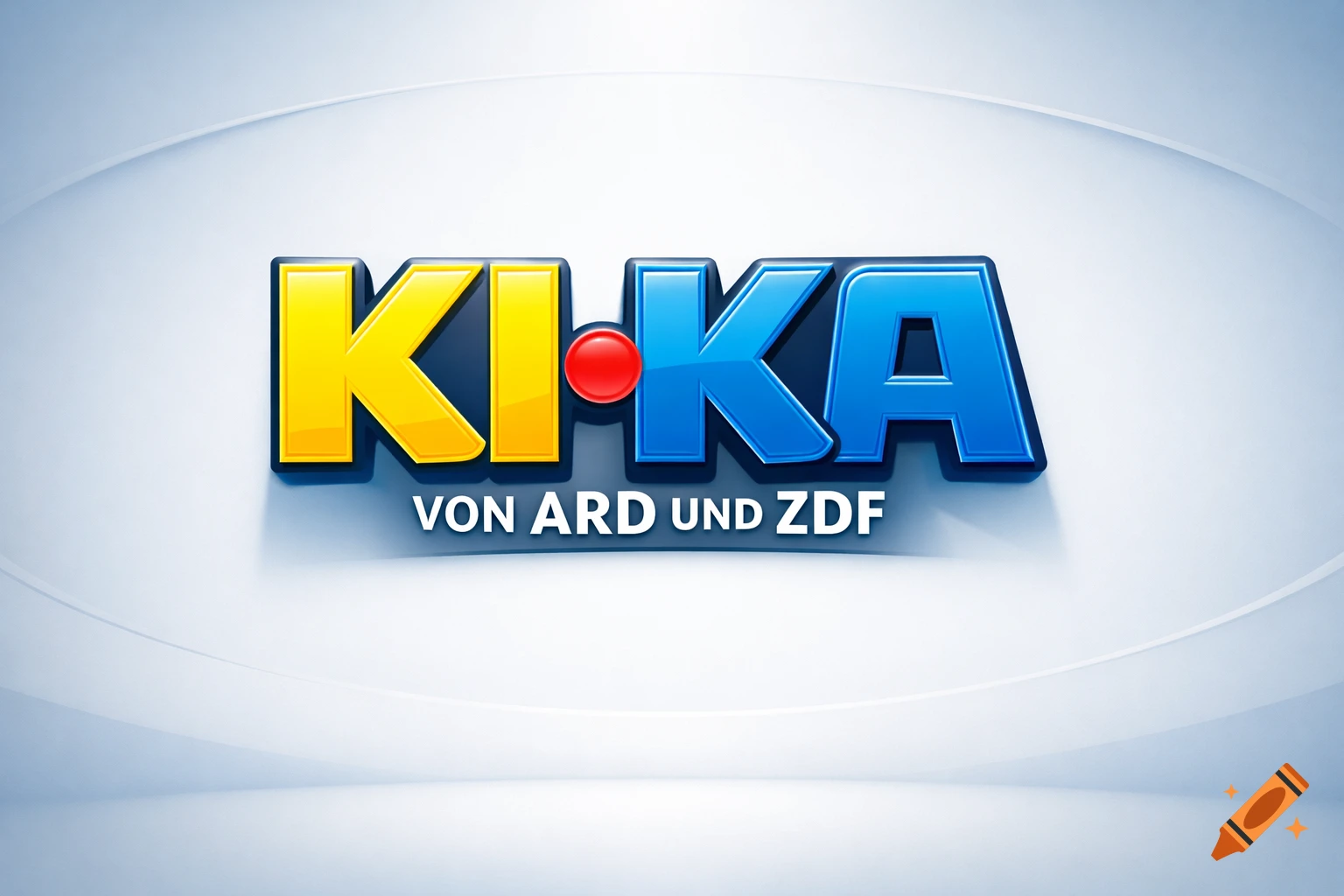 The colorful KI.KA logo in yellow, red, and blue with 'VON ARD UND ZDF' below, set against a curved light blue and white background.