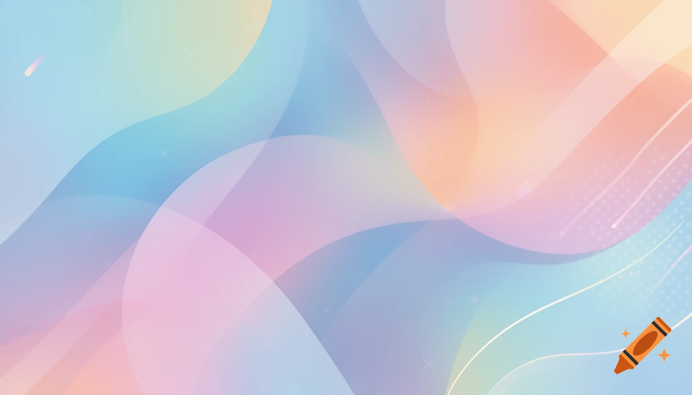 A modern, colorful abstract background with flowing pastel shapes in blues, pinks, oranges, and yellows.