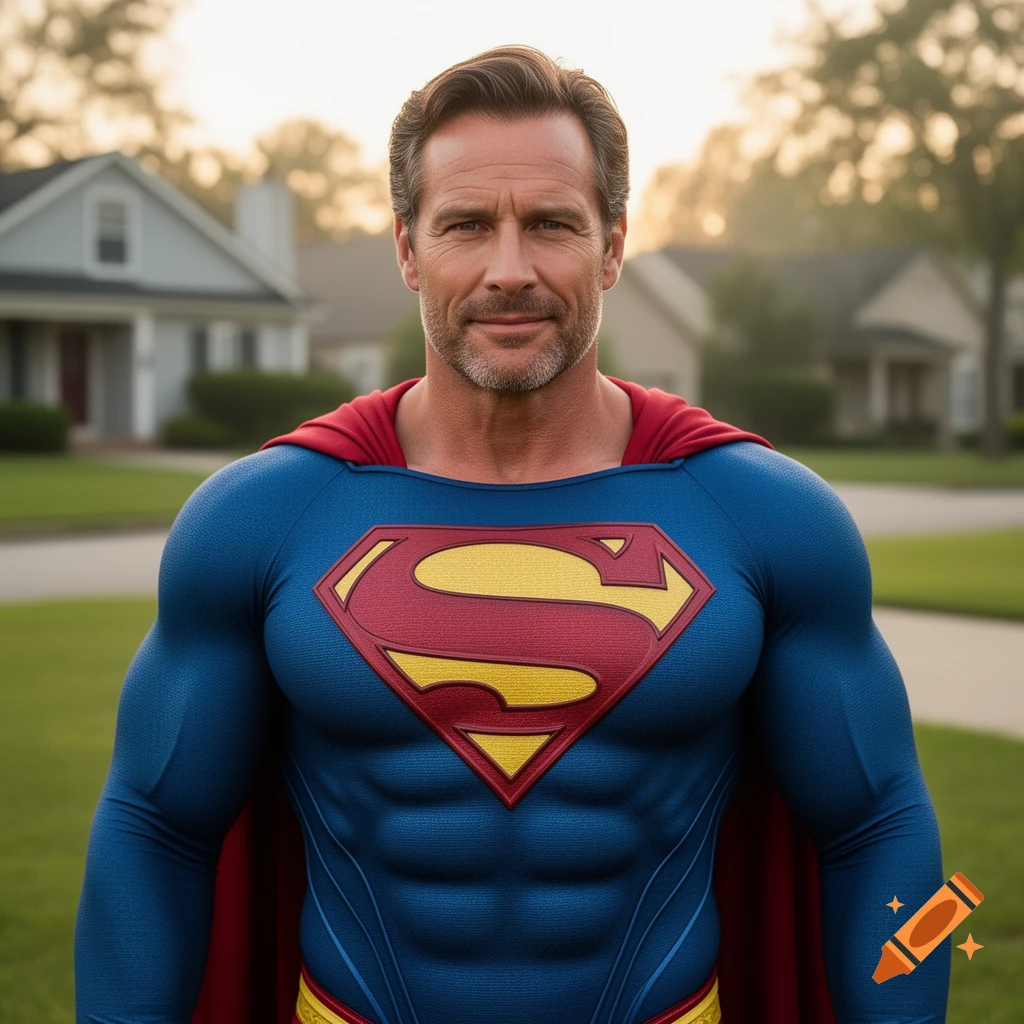 Photorealistic portrait of a middle-aged man with a beard, wearing a ...